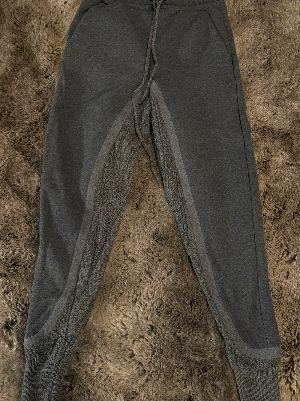 Twenty Charcoal Gray Cable Knit Joggers